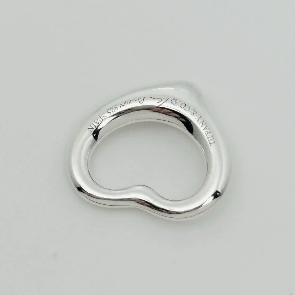 Tiffany Elsa Peretti Mini Small Open Heart Pendant Charm in Sterling Silver - Picture 3 of 7